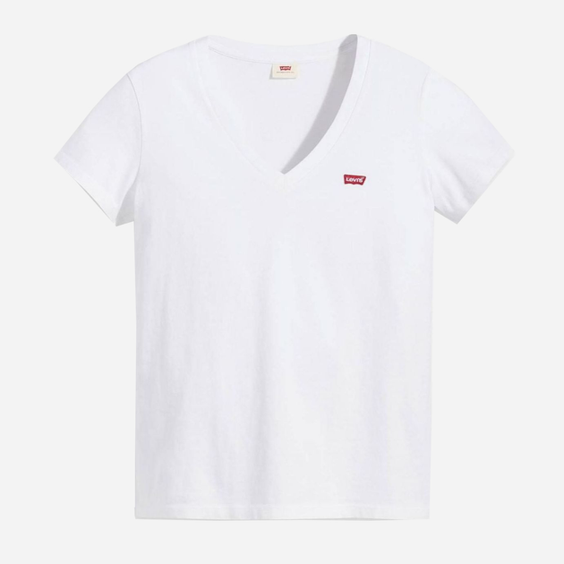 Футболка бавовняна жіноча Levi's Perfect Vneck 85341-0002 XS Біла (5400816656500) - зображення 5
