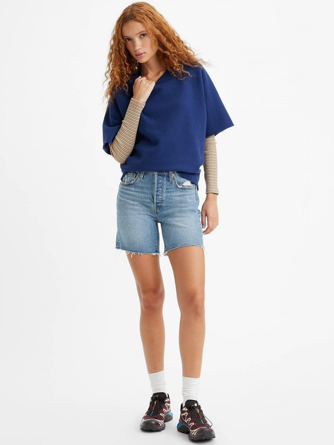 Spodenki damskie jeansowe Levi's 501 Mid Thigh Short 85833-0034 30 Granatowe (5401105690083) - obraz 3