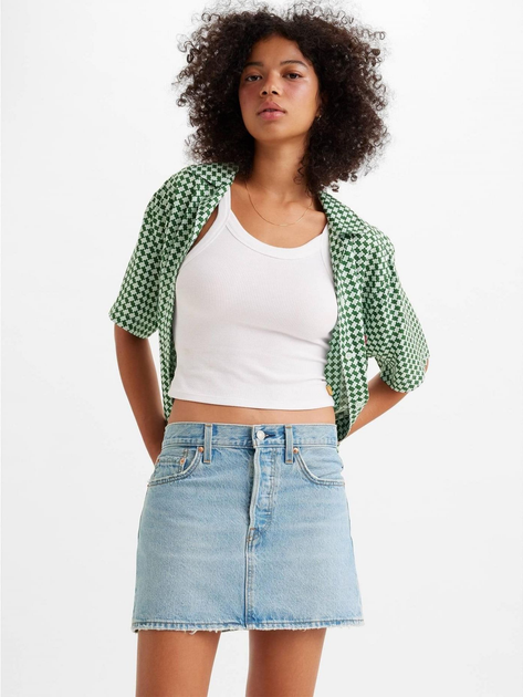 Spódnica trapezowa damska jeansowa Levi's Icon Skirt A4694-0003 30 Niebieska (5401105468378) - obraz 5