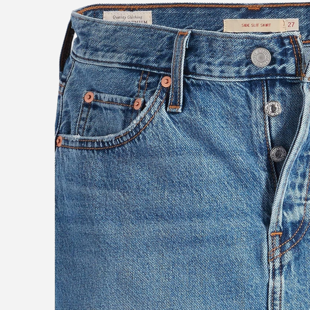 Spódnica ołówkowa damska jeansowa Levi's Side Slit Skirt A4711-0000 27 Niebieska (5401105451417) - obraz 9