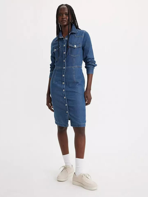 Sukienka koszulowa damska Levi's Otto Western Dress A7565-0000 S Granatowa (5401128628216) - obraz 3