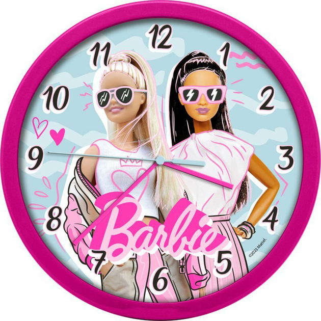 Настінний годинник Kids Euroswan Barbie Wall clock 25 см (LOL21021) - зображення 1