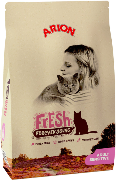 Karma sucha dla kotów Arion Cat Food Fresh Cat Adult Sensitive 12 kg (5414970055857) - obraz 1