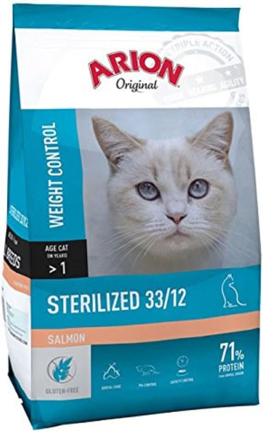 Сухий корм для котів Arion Cat Food Original Cat Sterilized Salmon 7.5 кг (5414970058674) - зображення 1