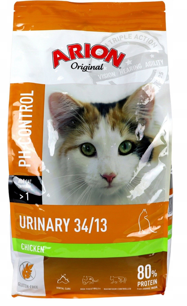 Karma sucha dla kotów Arion Cat Food Original Cat Urinary 7.5 kg (5414970058698) - obraz 1
