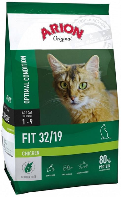 Karma sucha dla kotów Arion Cat Food Original Fit 32/19 2 kg (5414970058544) - obraz 1