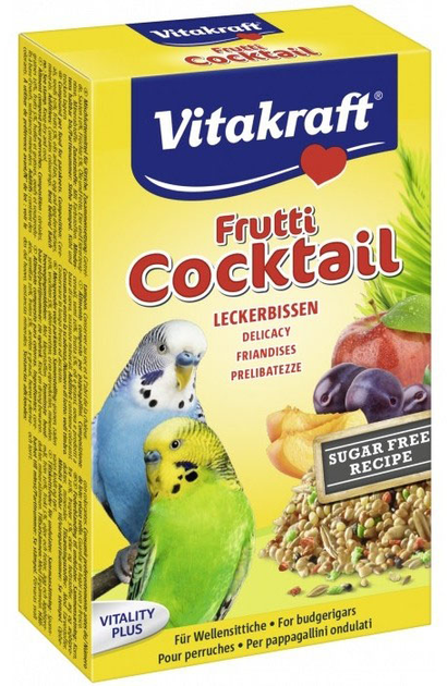 Ласощі для хвилястих папуг Vitakraft Fruit Cocktail 200 г (4008239218780) - зображення 1