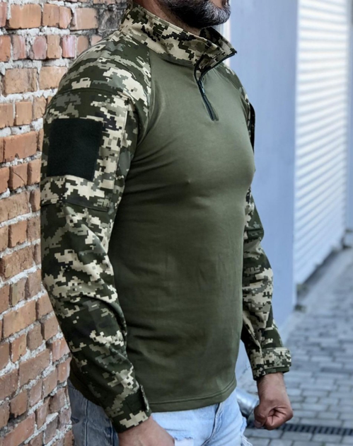 Рубашка мужская военная тактическая с липучками ВСУ (ЗСУ) Пиксель Ubaks Убакс 46 размер 7191 хаки - зображення 2