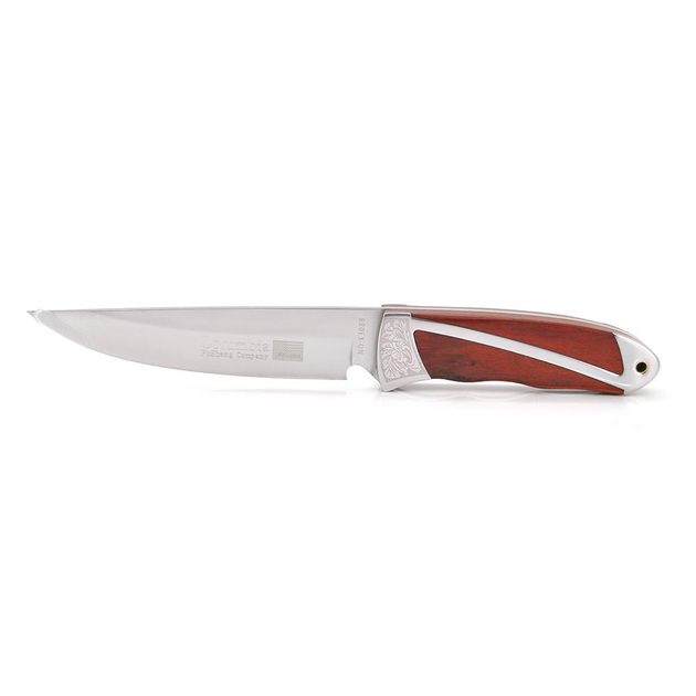 Нож для кемпинга SC-8118, Steel + brown wood, Чехол - изображение 1
