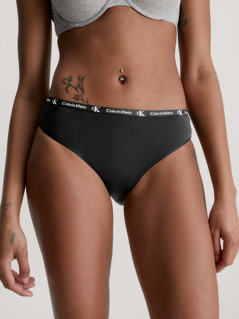 Zestaw majtek slipów damskich bawełnianych Calvin Klein Underwear 000QD3991E-BGH L 2 szt. Szary/Czarny (8720107311091) - obraz 2