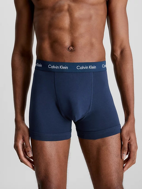 Набір трусів шорт чоловічих бавовняних Calvin Klein Underwear 0000U2662G-4KU L 3 шт Чорний/Синій/Блакитний (8719113950776) - зображення 2