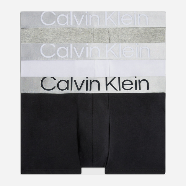 Набір трусів шорт чоловічих бавовняних Calvin Klein Underwear 000NB3130A-MPI L 3 шт Сірий/Чорний/Білий (8719855389926) - зображення 1
