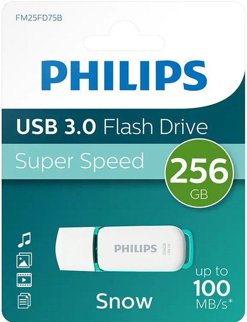 Флеш пам'ять USB Philips Snow Edition 256GB USB 3.0 Green (FM25FD75B/00) - зображення 3