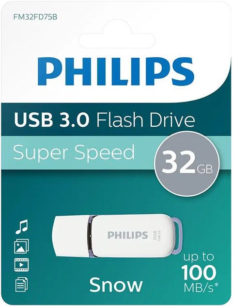 Pendrive Philips Snow Edition 32GB USB 3.0 Grey (FM32FD75B/00) - obraz 3