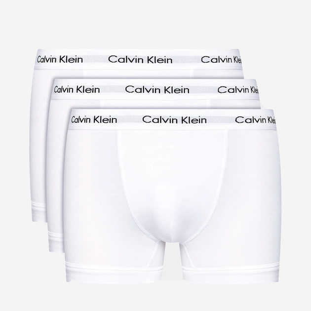 Набір трусів шорт чоловічих бавовняних Calvin Klein Underwear 0000U2662G-100 S 3 шт Білий (5051145189209) - зображення 1