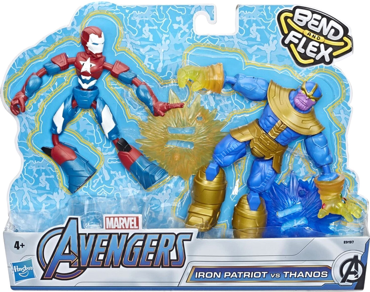Zestaw figurek Hasbro Avengers Marvel Bend and Flex Iron Patriot & Thanos (5010993699421) - obraz 1