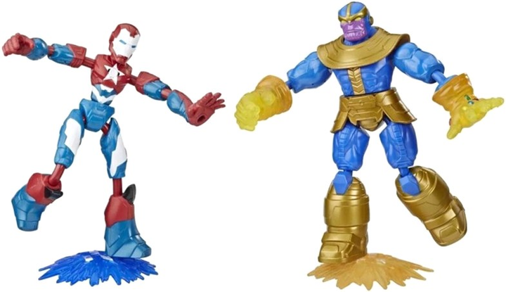 Zestaw figurek Hasbro Avengers Marvel Bend and Flex Iron Patriot & Thanos (5010993699421) - obraz 2