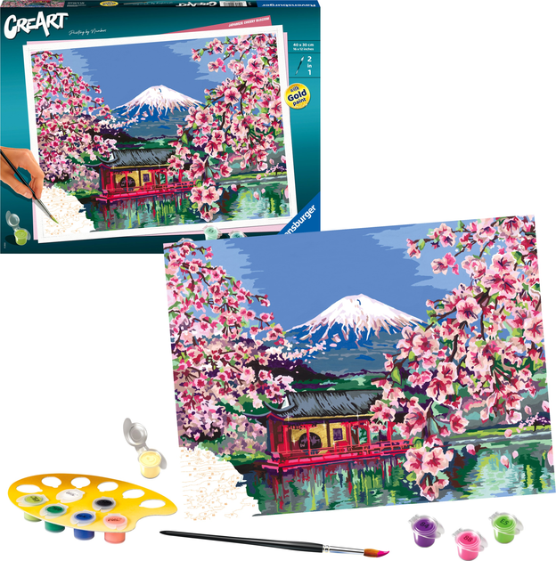 Картина за номерами Ravensburger CreArt Вишня квітуча 40 x 30 см (4005556201778) - зображення 4