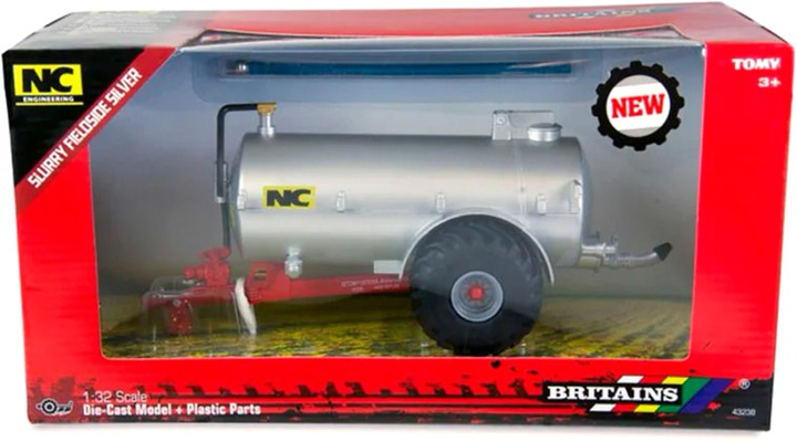 Причіп-цистерна Tomy Britains NC Slurry Tanker Срібна (036881432388) - зображення 1