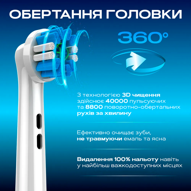 Насадки EB18-X для Oral B 3d white сменные 4 шт для электрической зубной щетки орал би - изображение 4