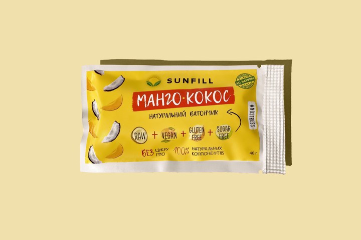 Батончик Sunfill Манго-Кокос 40 г – купить в Украине - ROZETKA. Цены на ...