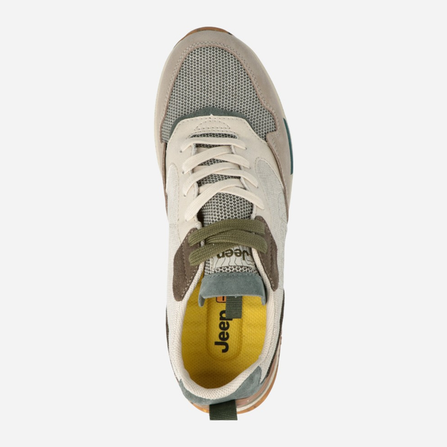 Sneakersy męskie Jeep JM41020A-098 43 (9UK) 28.6 cm Beżowy/Brązowy (8055304803910) - obraz 4