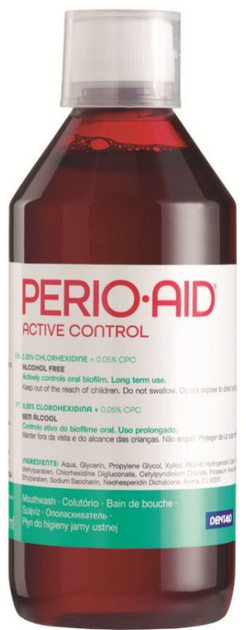Ополіскувач для порожнини рота Dentaid Perio-Aid Active Control 0.05% 500 мл (8427426042018) - зображення 1
