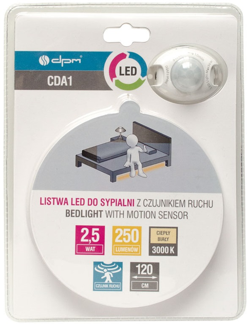 Listwa LED do sypialni DPM z czujnikiem ruchu i zmierzchu 1.2 m CDA1 (5906881202456) - obraz 5