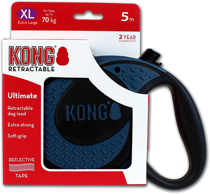 Smycz dla psów Kong Retractable Leash Ultimate 70 kg 5 m Blue (0047181153514) - obraz 1