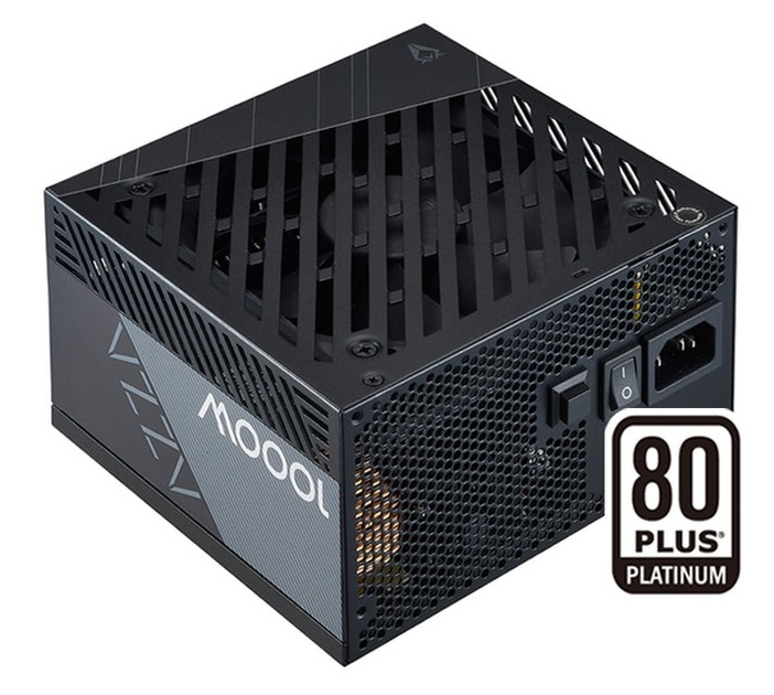 Блок питания 1000 Вт, AZZA, Black, модульный, 80+ Platinum, 12 см, 4xMolex / 12xSATA / 4x6+2-pin / 1x16-pin / 1x20+4-pin / 2x4+4-pin, защита UVP/OVP/OPP/OCP/SCP/OTP/AFC/SIP (PSAZ-1000P) - изображение 2