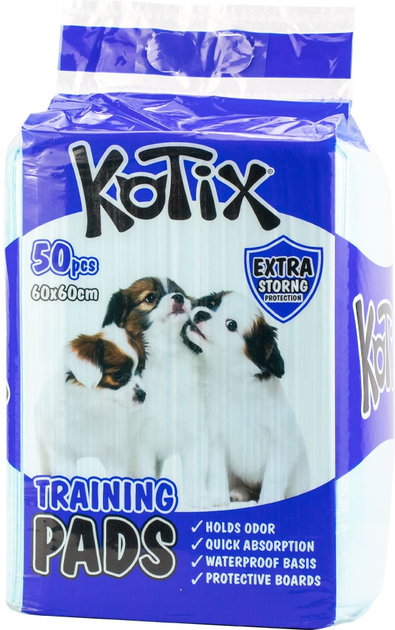 Pieluchy dla psów Kotix Premium 60 x 60 cm 50 szt (4820266661342) - obraz 1