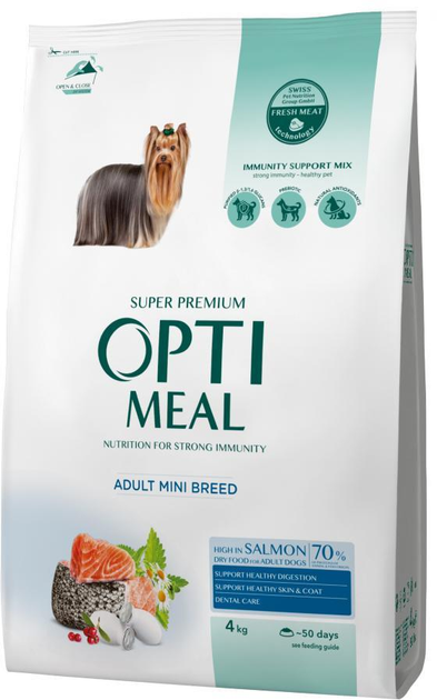 Сухой корм для собак мелких пород Optimeal Adult Small с лососем 4 кг ...