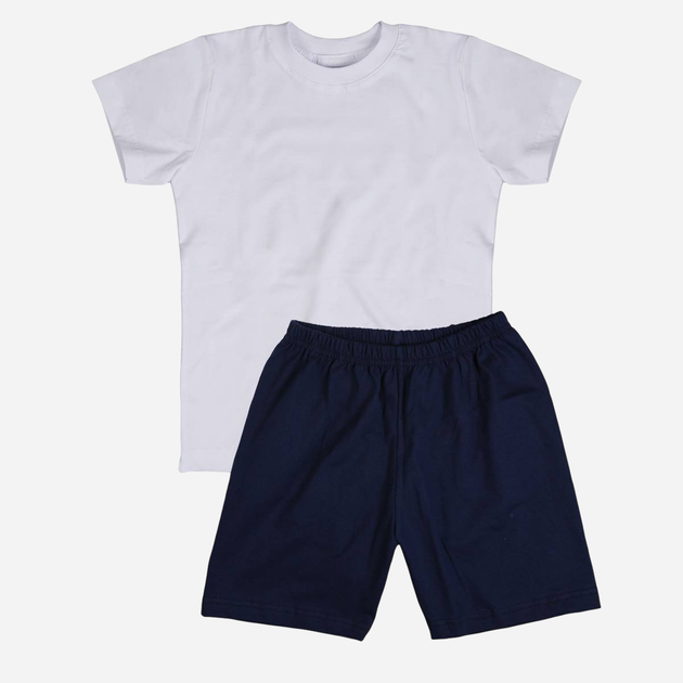 Дитячий комплект (футболка + шорти) для хлопчика Tup Tup SP200CH-3100 122 см Білий/Темно-синій (5907744052034) - зображення 1