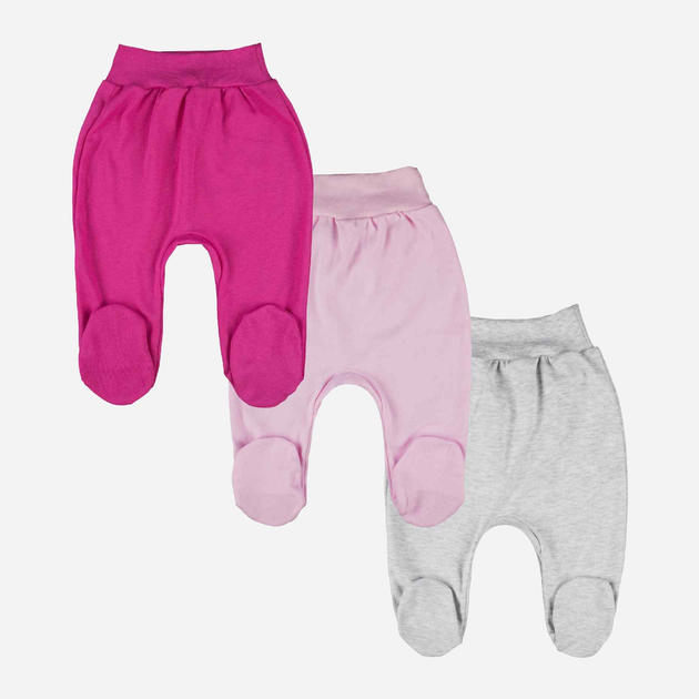 Набір дитячих повзунків 3 шт для дівчинки Tup Tup T22B101-FSP1 62 см Сірий/Рожевий (5901845293518) - зображення 1