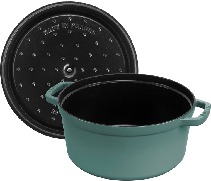 Каструля чавунна кругла Staub з кришкою евкаліптова 6.7 л (1023970) - зображення 4