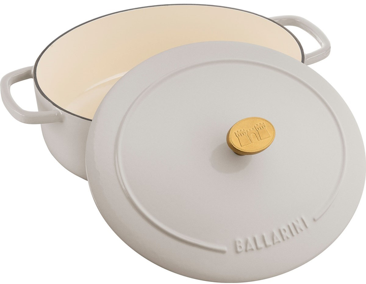 Garnek żeliwny owalny Ballarini Bellamonte z pokrywką kość słoniowa 6.5 l (75003-557-0) - obraz 3