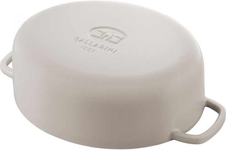 Garnek żeliwny owalny Ballarini Bellamonte z pokrywką kość słoniowa 6.5 l (75003-557-0) - obraz 4