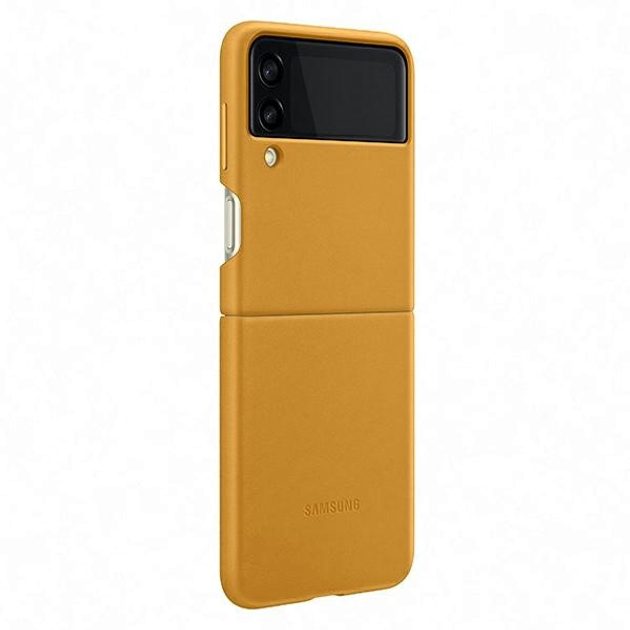 Панель Samsung Leather Cover для Galaxy Z Flip 3 Mustard (8806092632943) - зображення 1