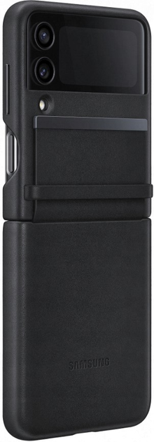 Etui plecki Samsung Leather Cover do Galaxy Flip 4 Black (8806094624427) - obraz 1