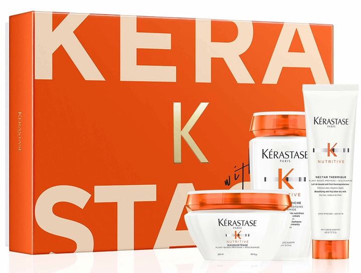 Набір Kerastase Nutritive Gift Box Trio Set шампунь 250 мл + маска 200 мл + молочко-термозахист 150 мл (3474637183776) - зображення 1