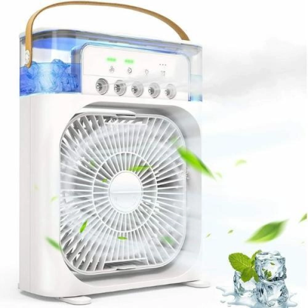 Мини кондиционер Air Cooler Fan 4в1 Увлажнитель c LED подсветкой ночник USB Белый - Фото 7 Мини кондиционер Air Cooler Fan 4в1 Увлажнитель c LED подсветкой ночник USB Белый - изображение 7