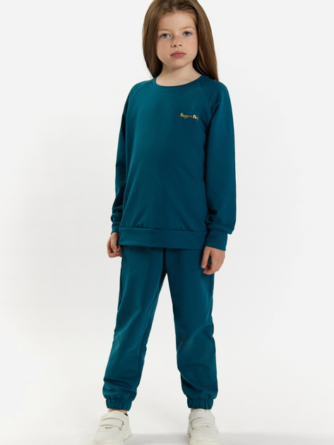 Дитячий спортивний костюм (світшот + штани) для дівчинки Tup Tup 101402-3210 110 см Бірюзовий (5907744490744) - зображення 1