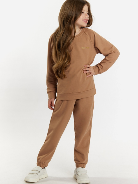 Dres dziecięcy dla dziewczynki (bluza bez kaptura + spodnie) Tup Tup 101405-1070 134 cm Jasnobrązowy (5907744491086) - obraz 3