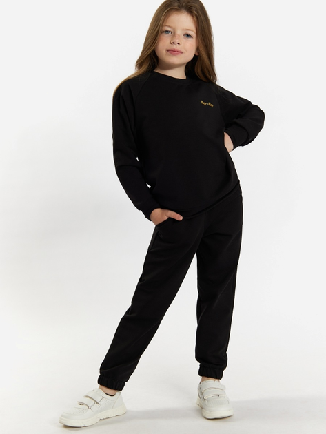 Komplet dziecięcy sportowy (bluza + spodnie) dla dziewczynki Tup Tup 101407-1010 116 cm Czarny (5907744491253) - obraz 1