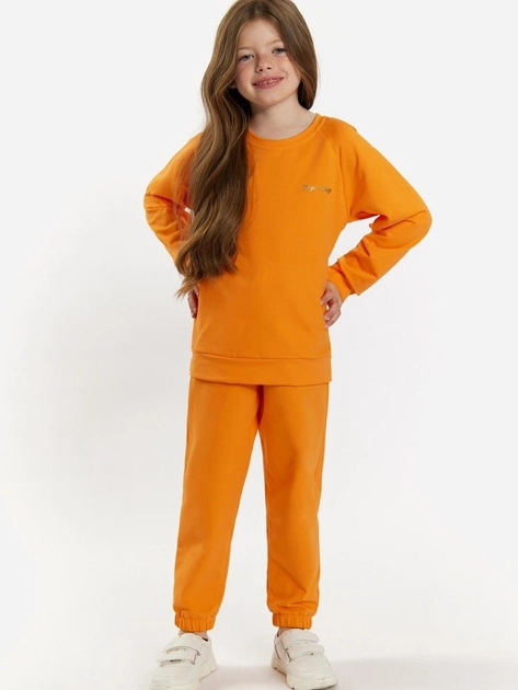 Дитячий спортивний костюм (світшот + штани) для дівчинки Tup Tup 101408-4610 104 см Оранжевий (5907744491338) - зображення 1