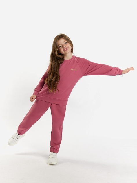 Komplet dziecięcy sportowy (bluza + spodnie) dla dziewczynki Tup Tup 101409-2000 128 cm Ciemnoróżowy (5907744491475) - obraz 1