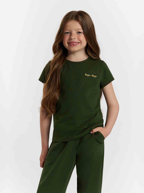 Підліткова футболка для дівчинки Tup Tup 101500-5010 140 см Хакі (5907744499723) - зображення 1