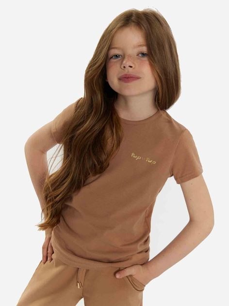 Koszulka dziecięca dla dziewczynki Tup Tup 101500-1070 134 cm Jasnobrązowa (5907744500214) - obraz 1