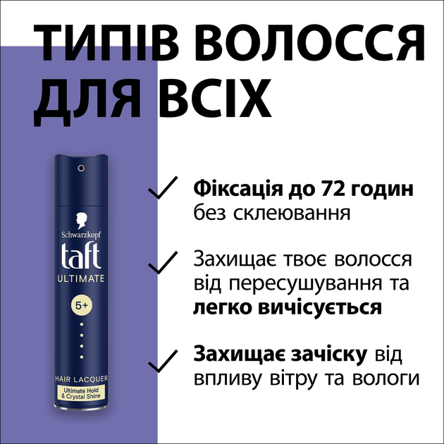 Лак Taft Ultimate 5+ 250 мл (9000100923071) - Фото 4 Лак Taft Ultimate 5+ 250 мл (9000100923071) - изображение 4