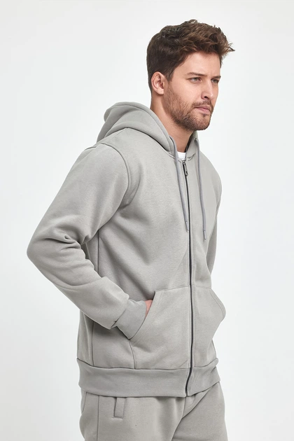Кофта на замке спортивная флис Trend Collection 6164 светло-серый (BOYALI GRI) 2XL - Фото 4 Кофта на замке спортивная флис Trend Collection 6164 светло-серый (BOYALI GRI) 2XL - изображение 4